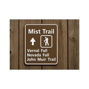 Yosemite National Park Mist Trail Sign John Muir Vernal Fall Nevada California